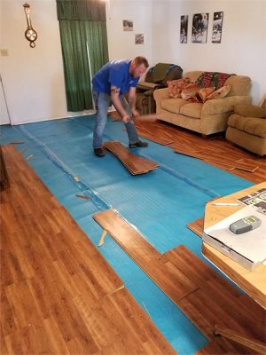 Laying down new flooring